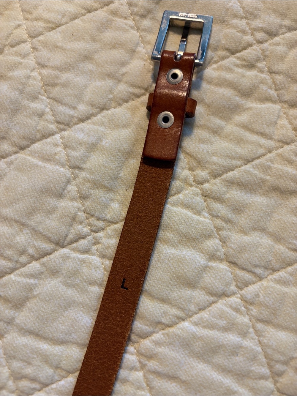 J. Crew Slim Brown Women’s Genuine Leather Belt with Brushed Silver Buckle - Picture 4 of 8